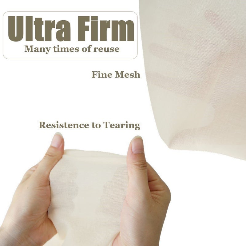 AUXIN Cheesecloth Bags for Straining Reusable Cold Brew Coffee Cheese Cloths Strainer Large Nut Milk Tea Juice Bag 100% Natural Cotton Fine Mesh Filter Bags(Medium 4 Pack) - Image 4